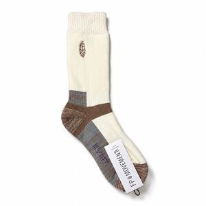 Free People FP Movement Tube Socks Logo Crew Ivory Brown Gray NWT One Size
